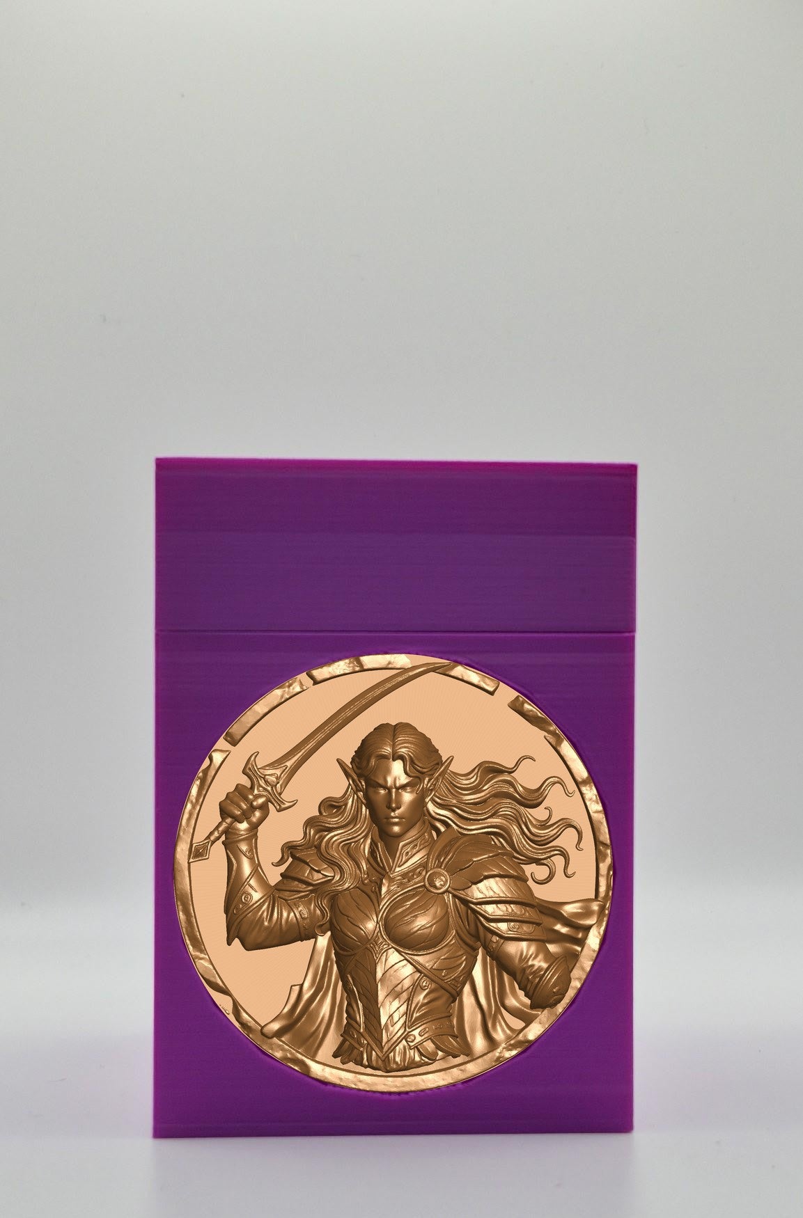 Elvish Warrior Card Box — Purple