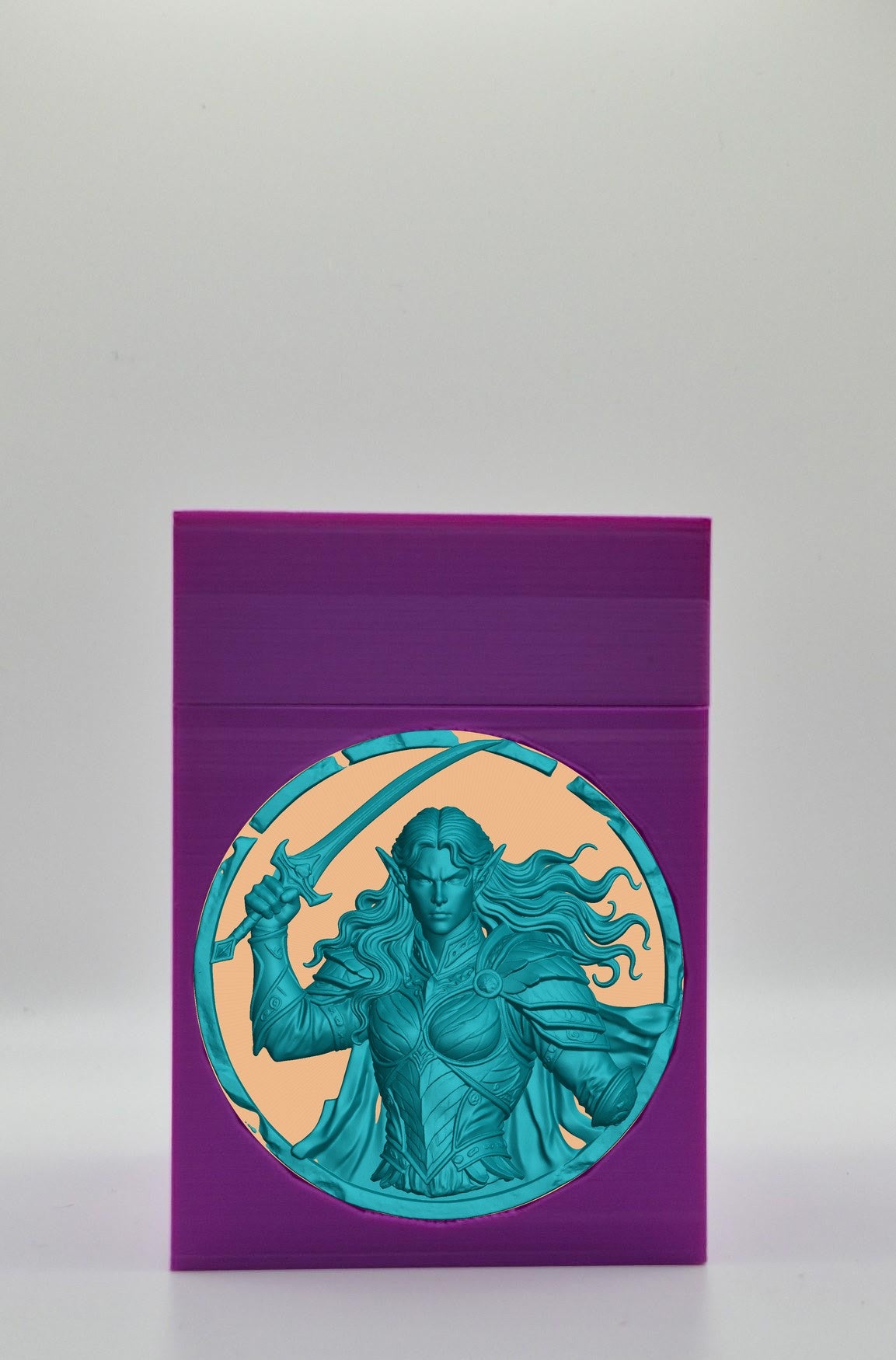 Elvish Warrior Card Box — Purple