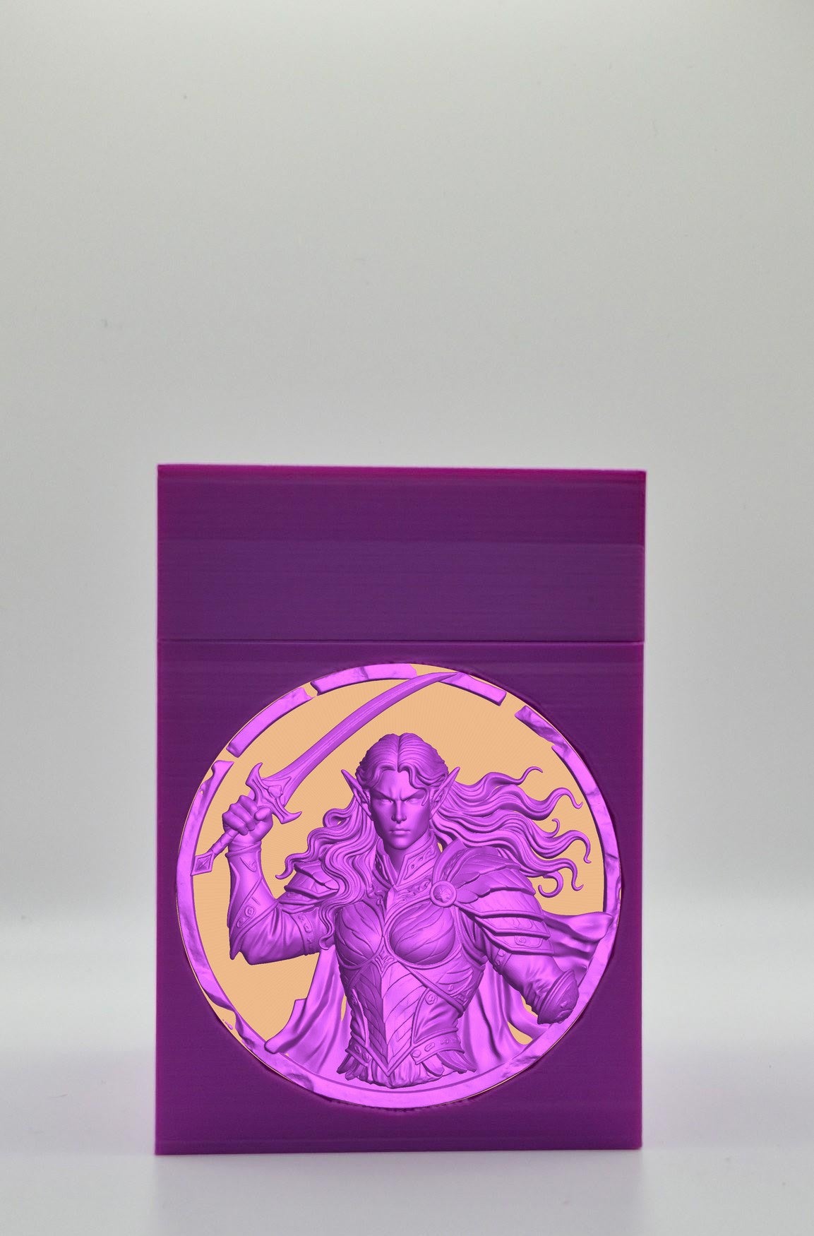 Elvish Warrior Card Box — Purple