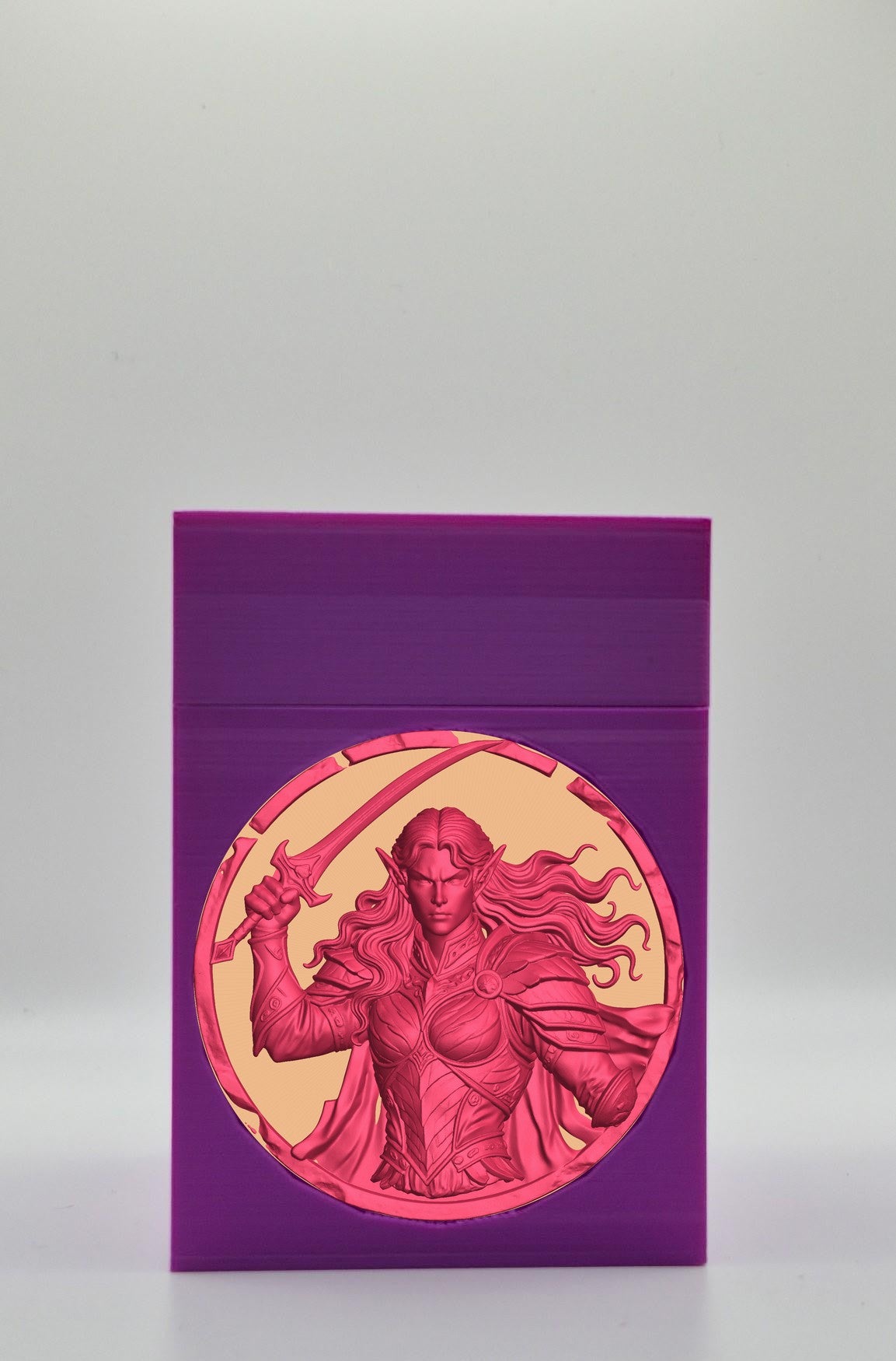 Elvish Warrior Card Box — Purple