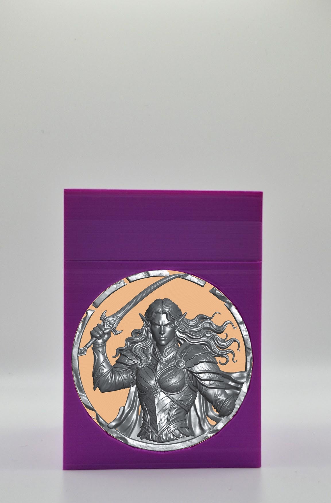 Elvish Warrior Card Box — Purple