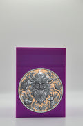 Tree Spirit Card Box - Purple Plain box with Gold background and Silver medallion