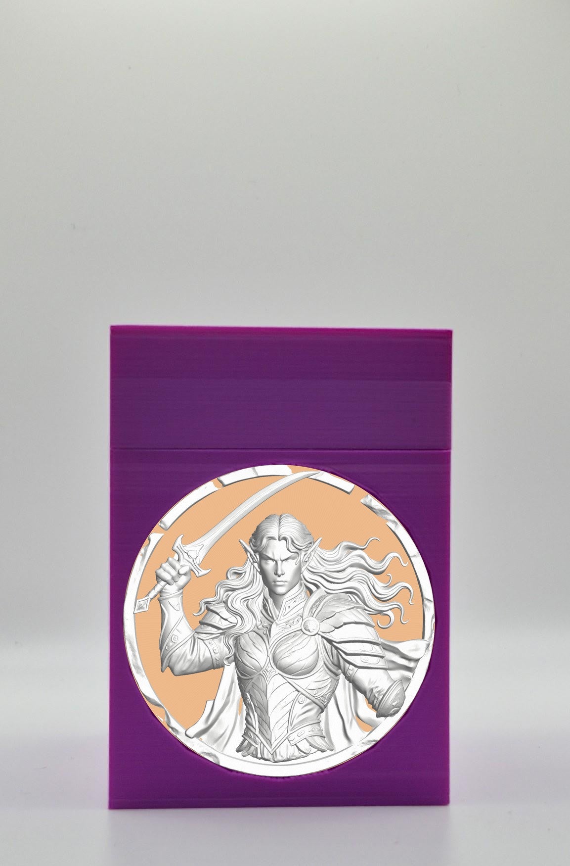Elvish Warrior Card Box — Purple