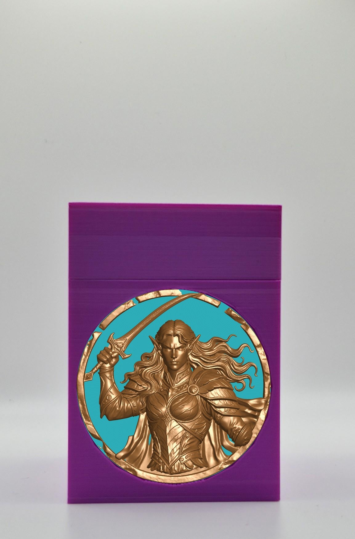 Elvish Warrior Card Box — Purple