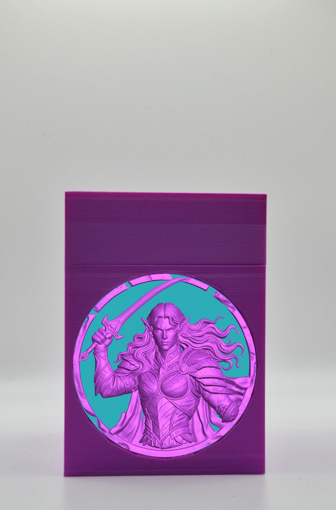 Elvish Warrior Card Box — Purple