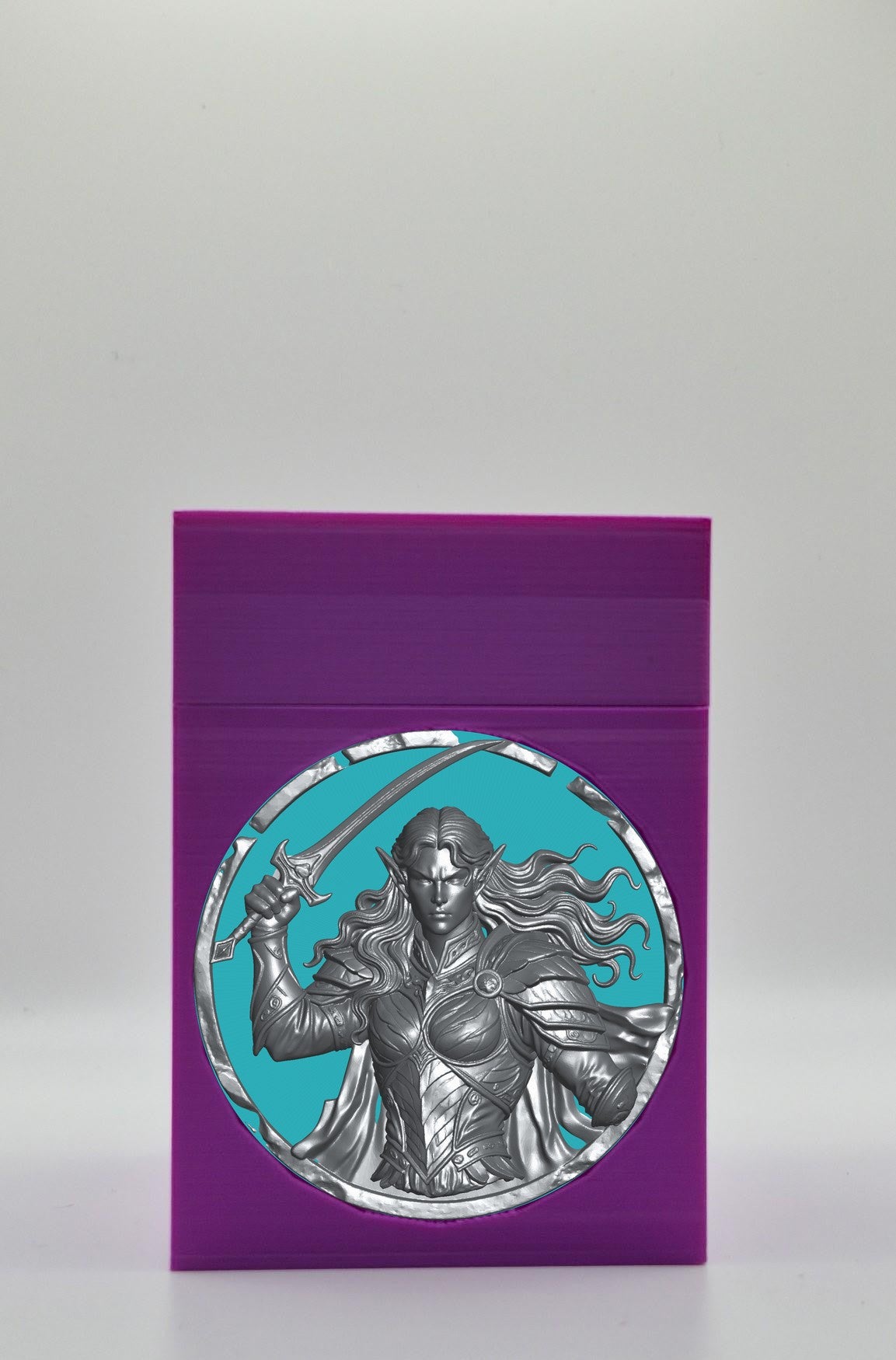 Elvish Warrior Card Box — Purple