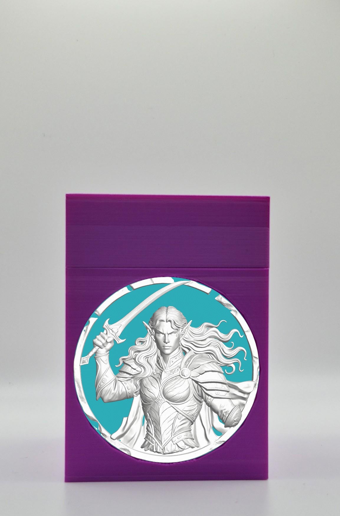 Elvish Warrior Card Box — Purple