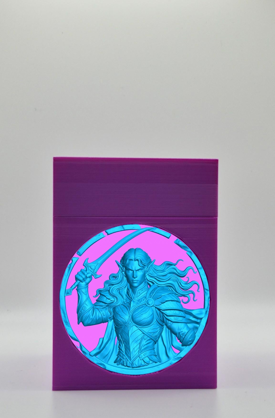 Elvish Warrior Card Box — Purple