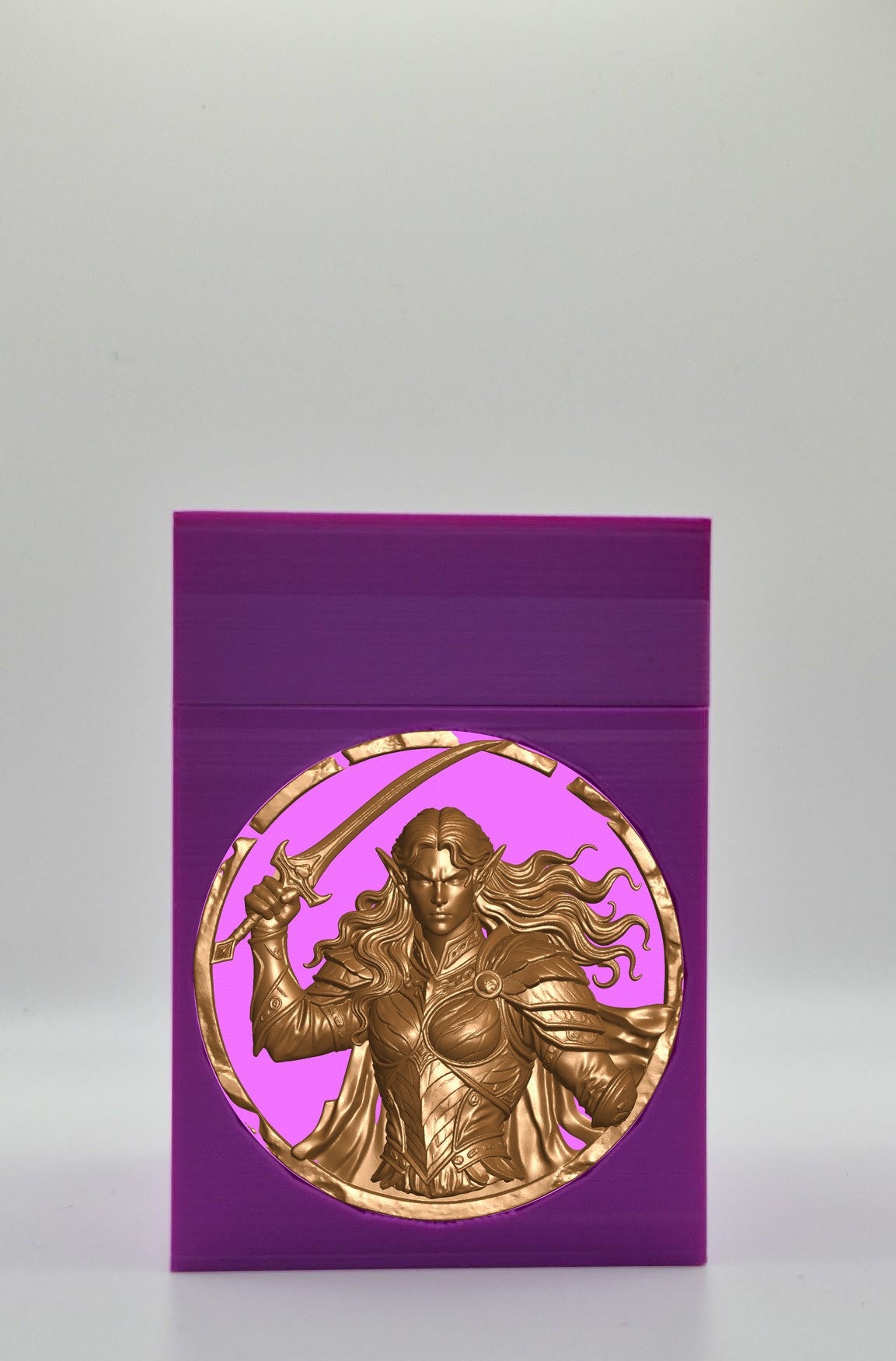Elvish Warrior Card Box — Purple