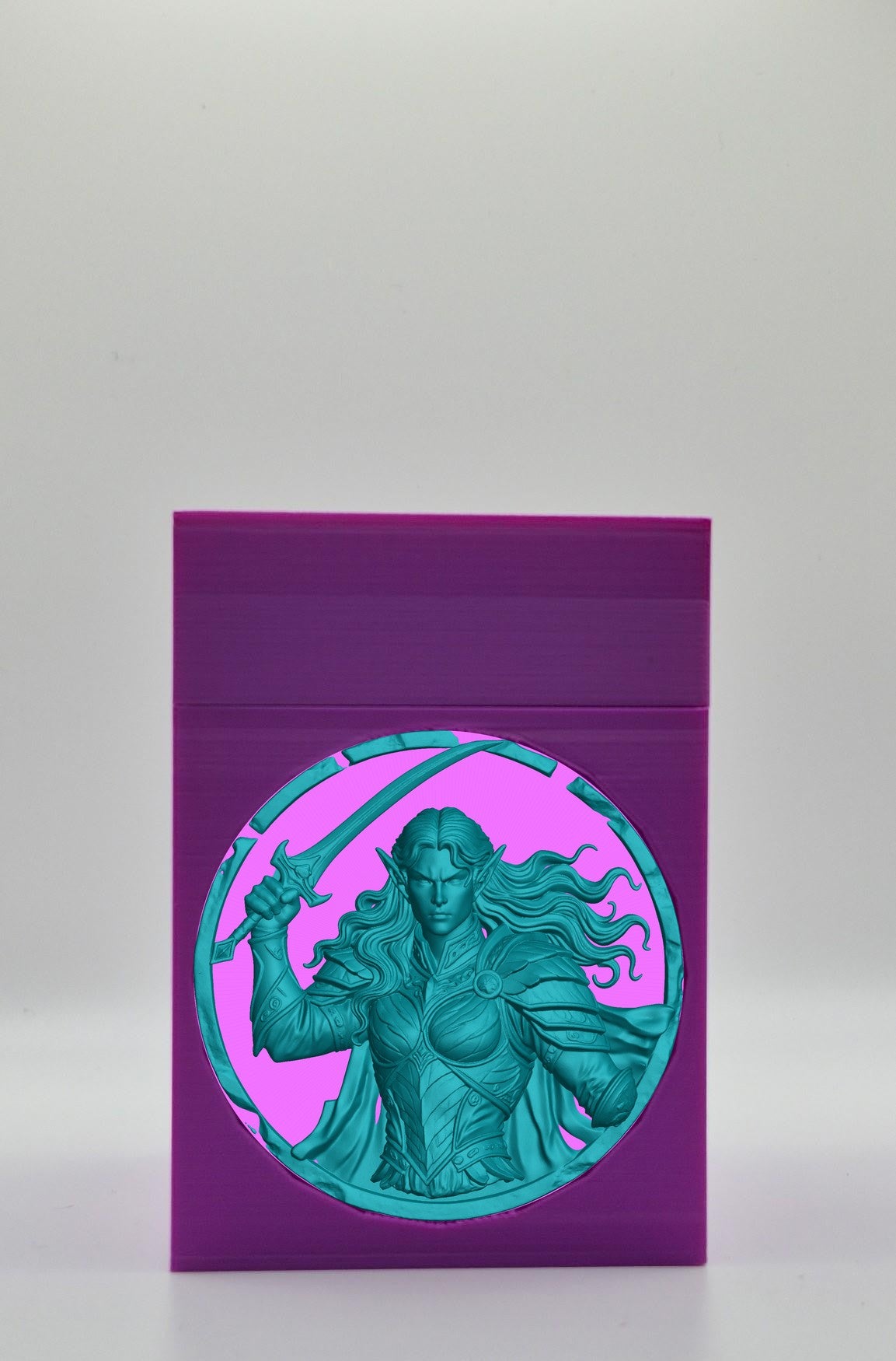Elvish Warrior Card Box — Purple