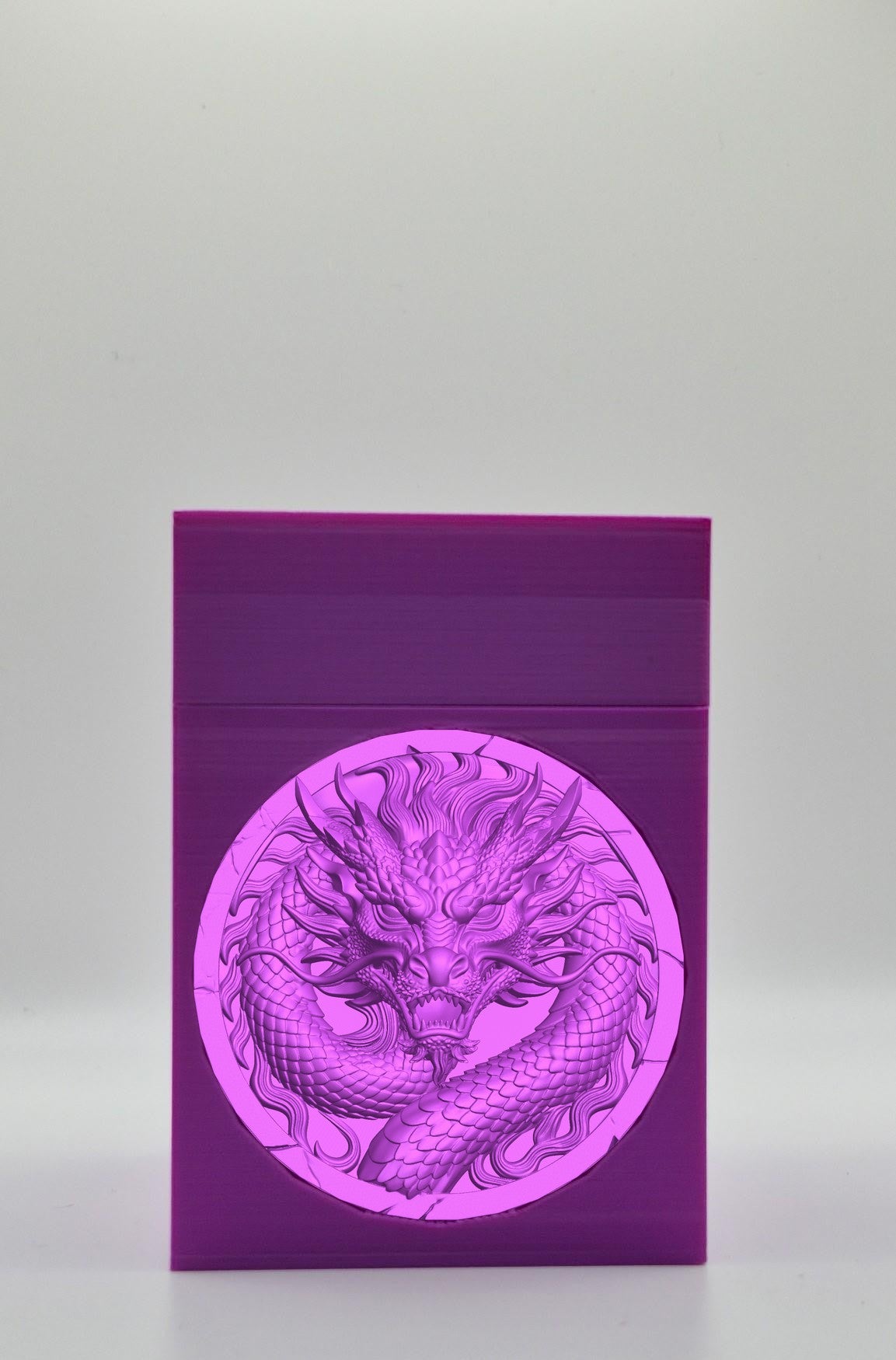 Dragon Card Box - Purple Plain box with Purple background and Purple dragon medallion