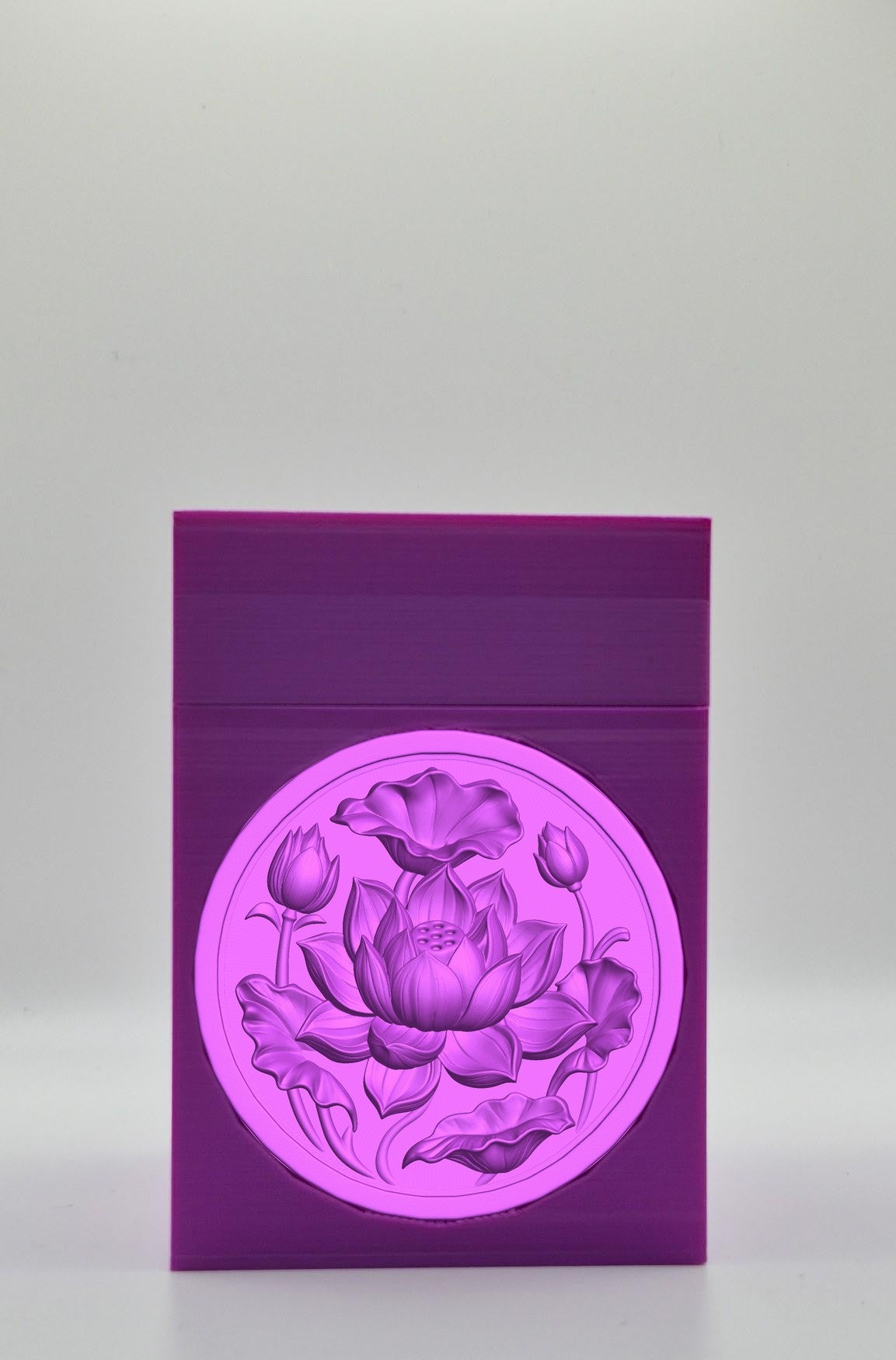 Lotus Card Box - Purple Plain box with Purple background and Purple medallion