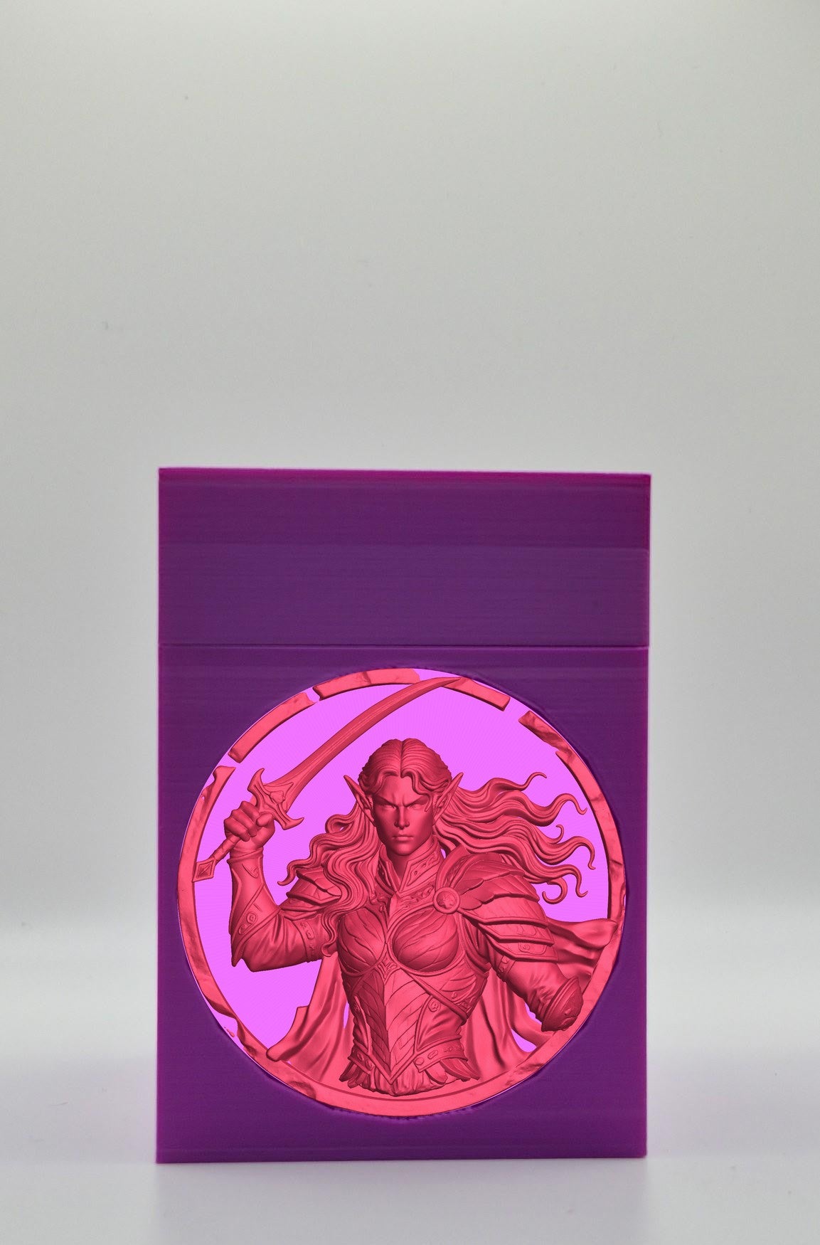Elvish Warrior Card Box — Purple