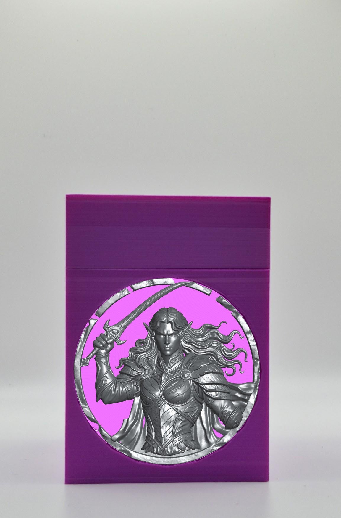 Elvish Warrior Card Box — Purple
