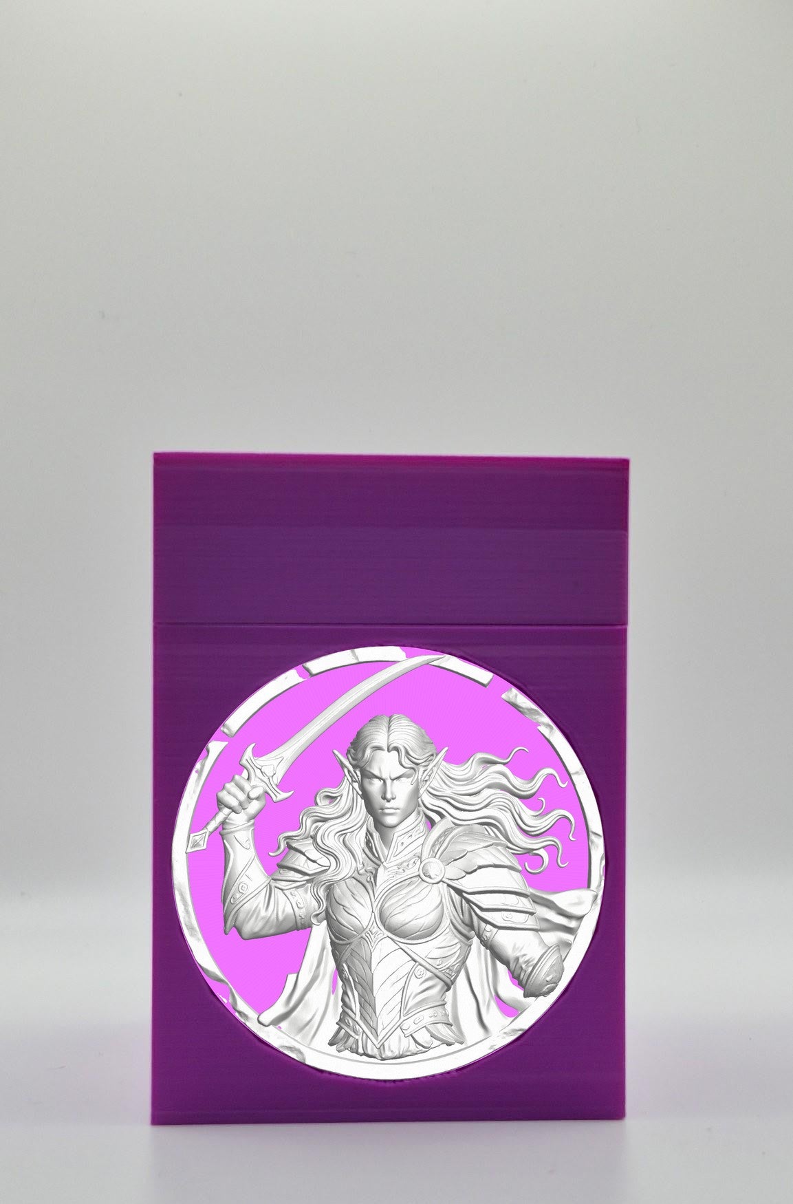 Elvish Warrior Card Box — Purple