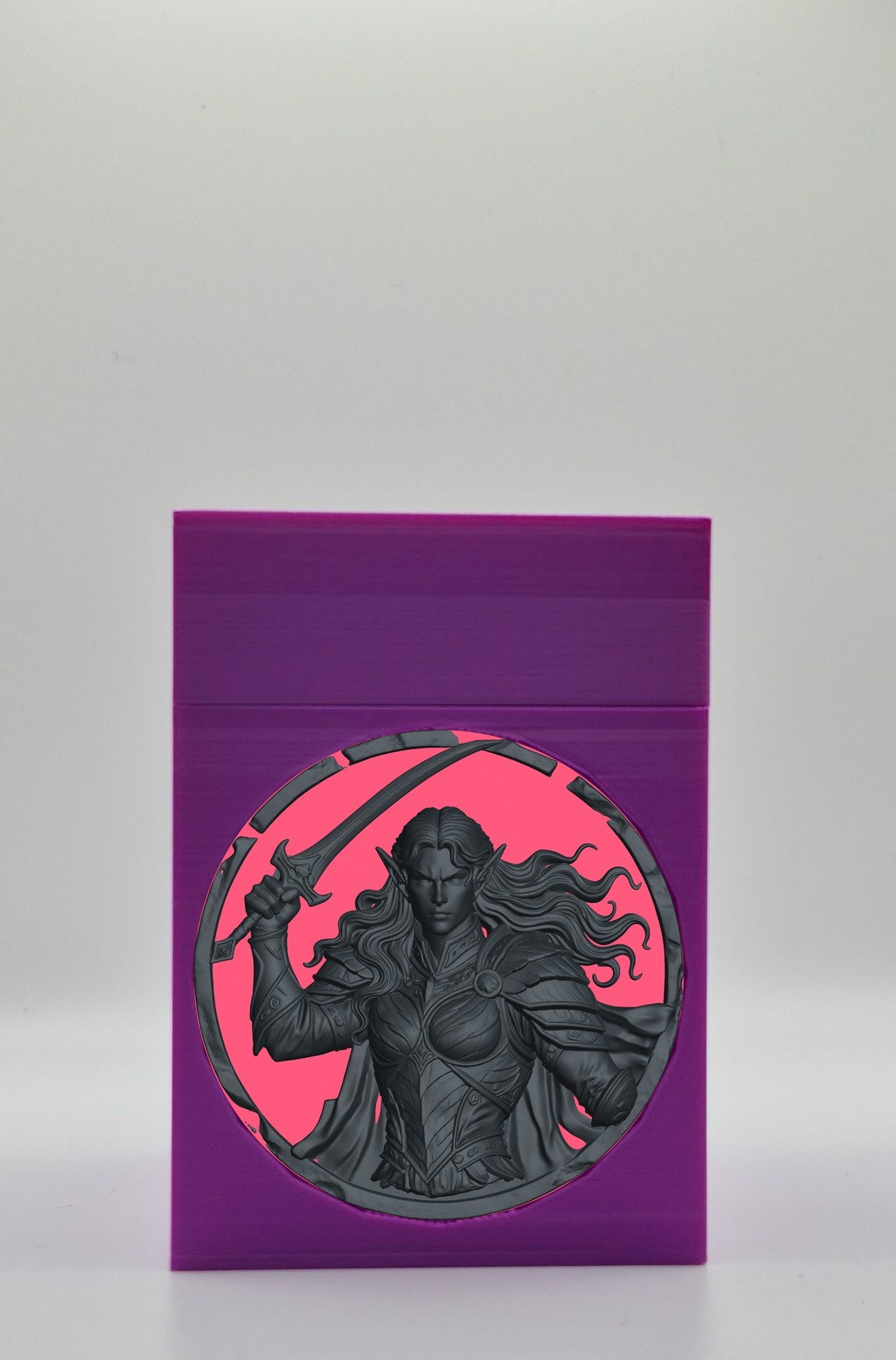 Elvish Warrior Card Box — Purple