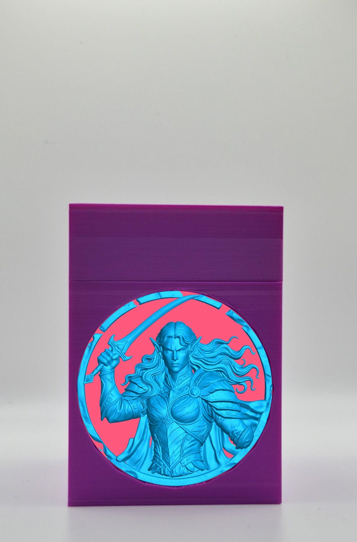 Elvish Warrior Card Box — Purple