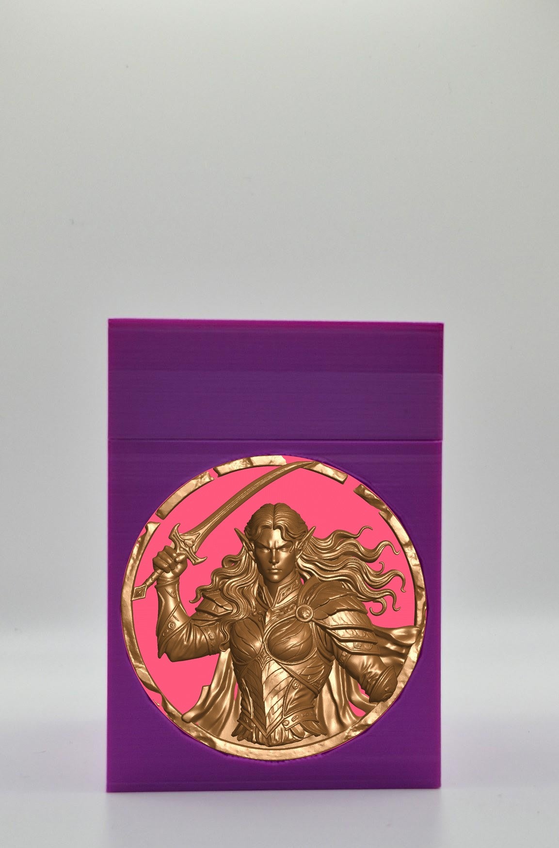 Elvish Warrior Card Box — Purple