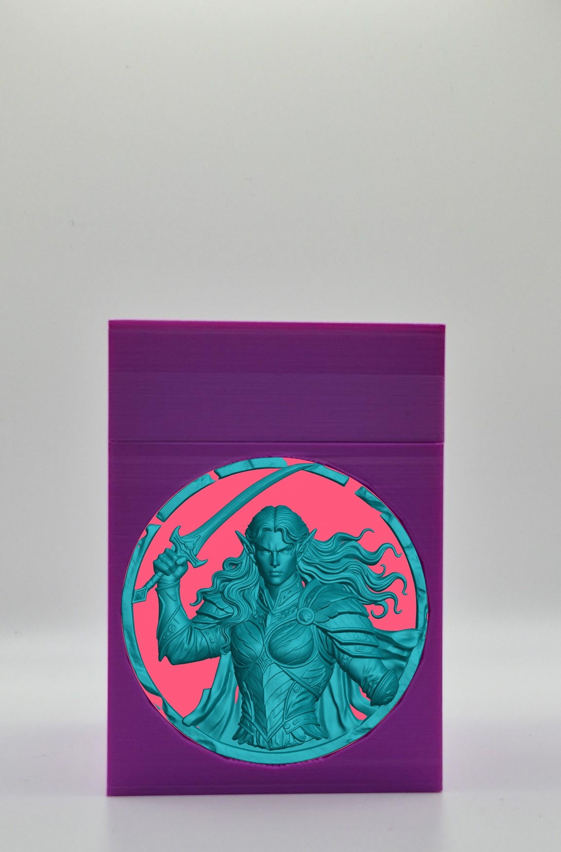 Elvish Warrior Card Box — Purple