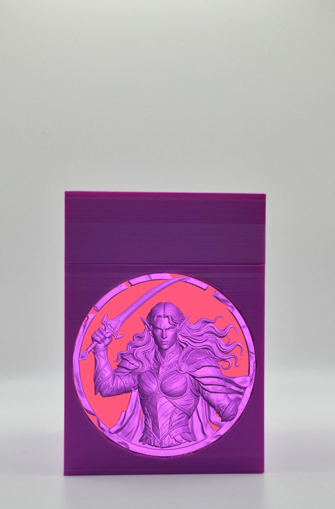 Elvish Warrior Card Box — Purple