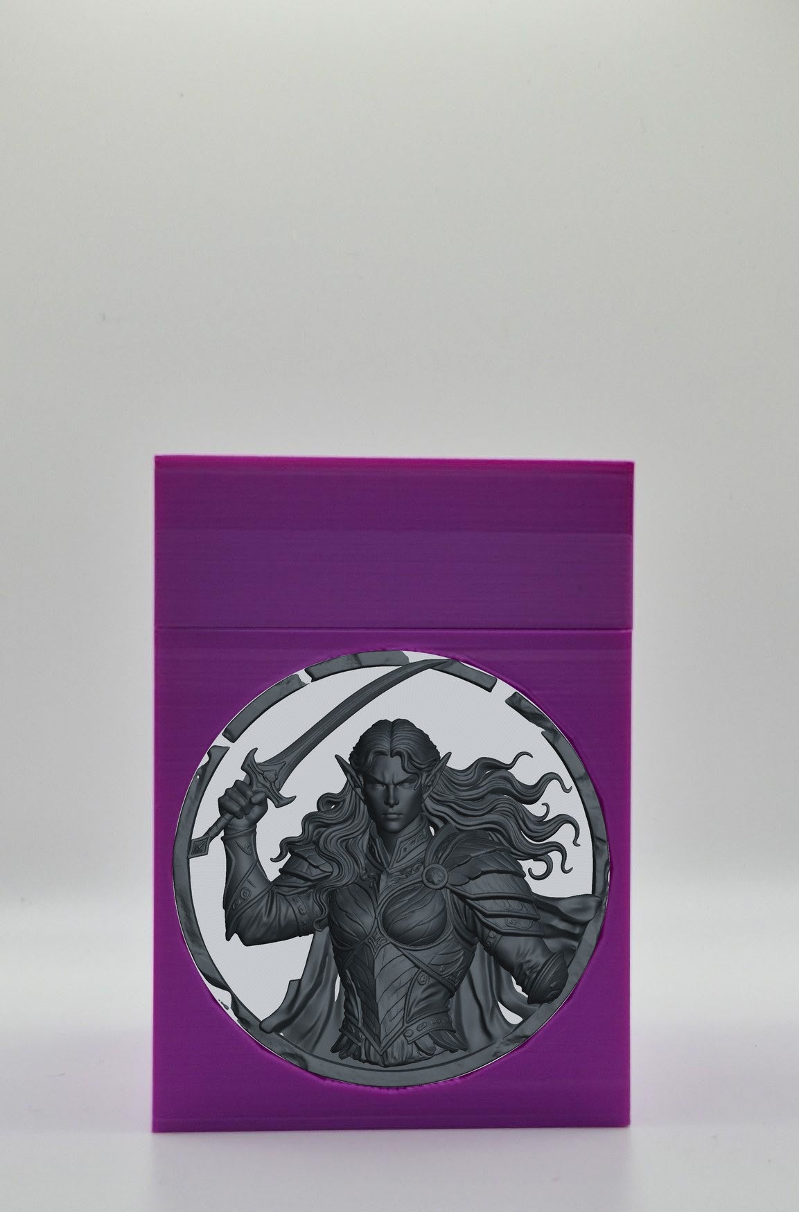 Elvish Warrior Card Box — Purple