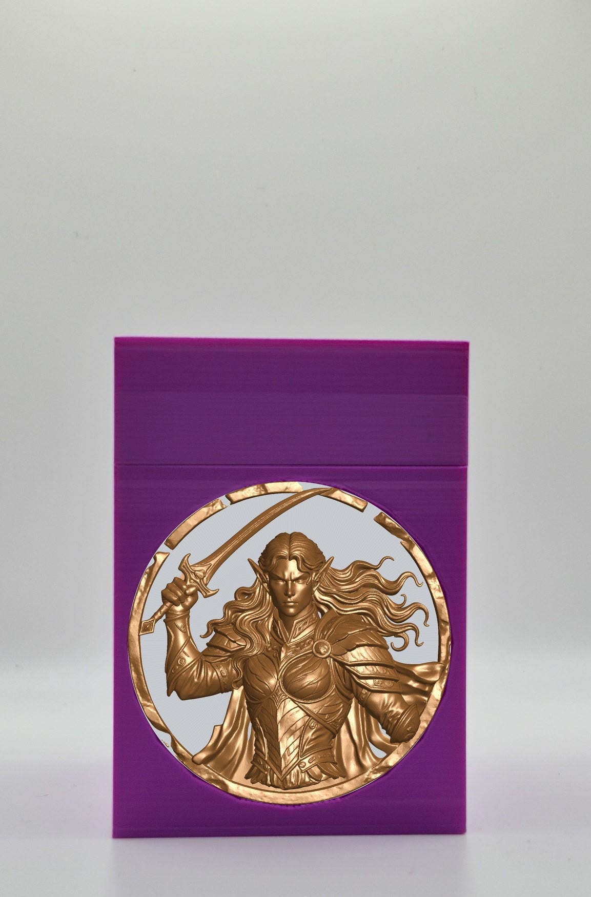Elvish Warrior Card Box — Purple