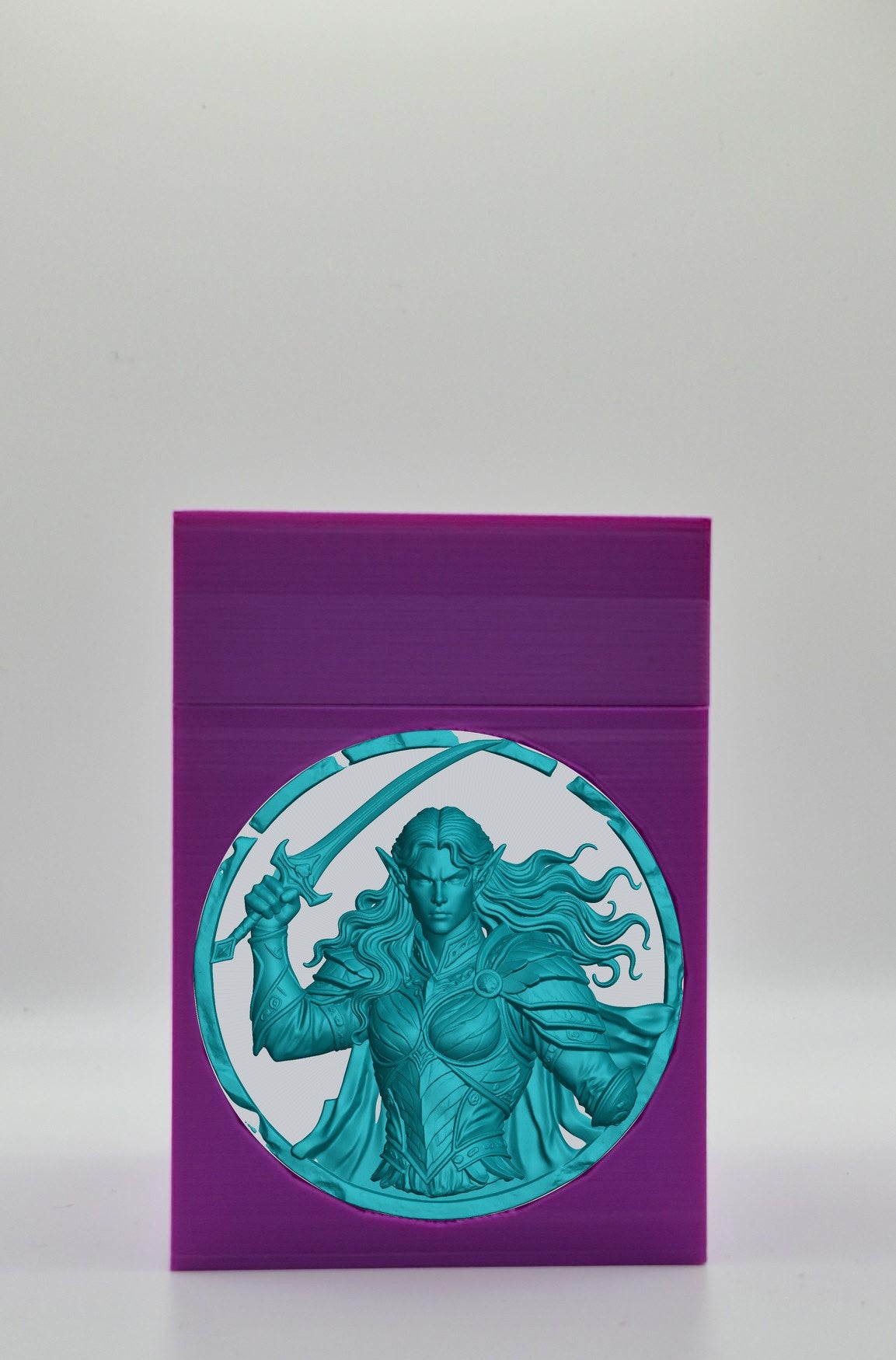 Elvish Warrior Card Box — Purple