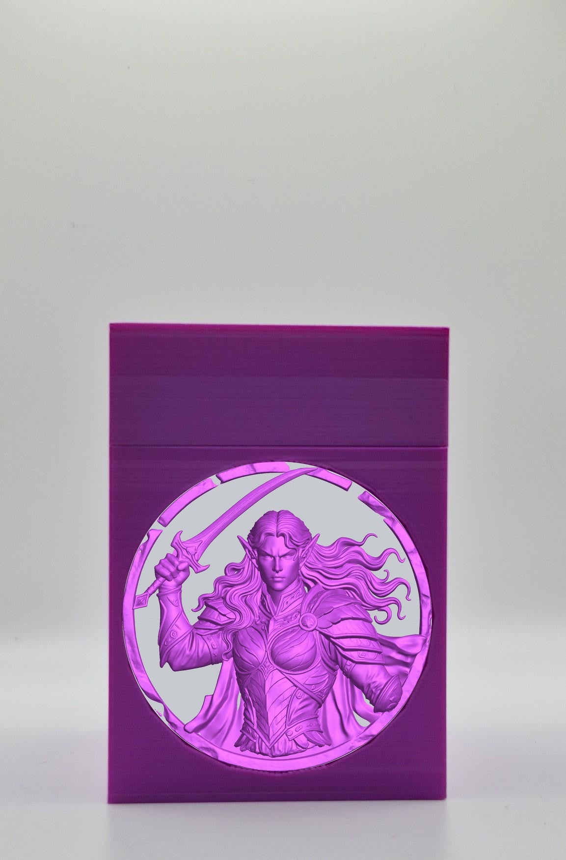 Elvish Warrior Card Box — Purple