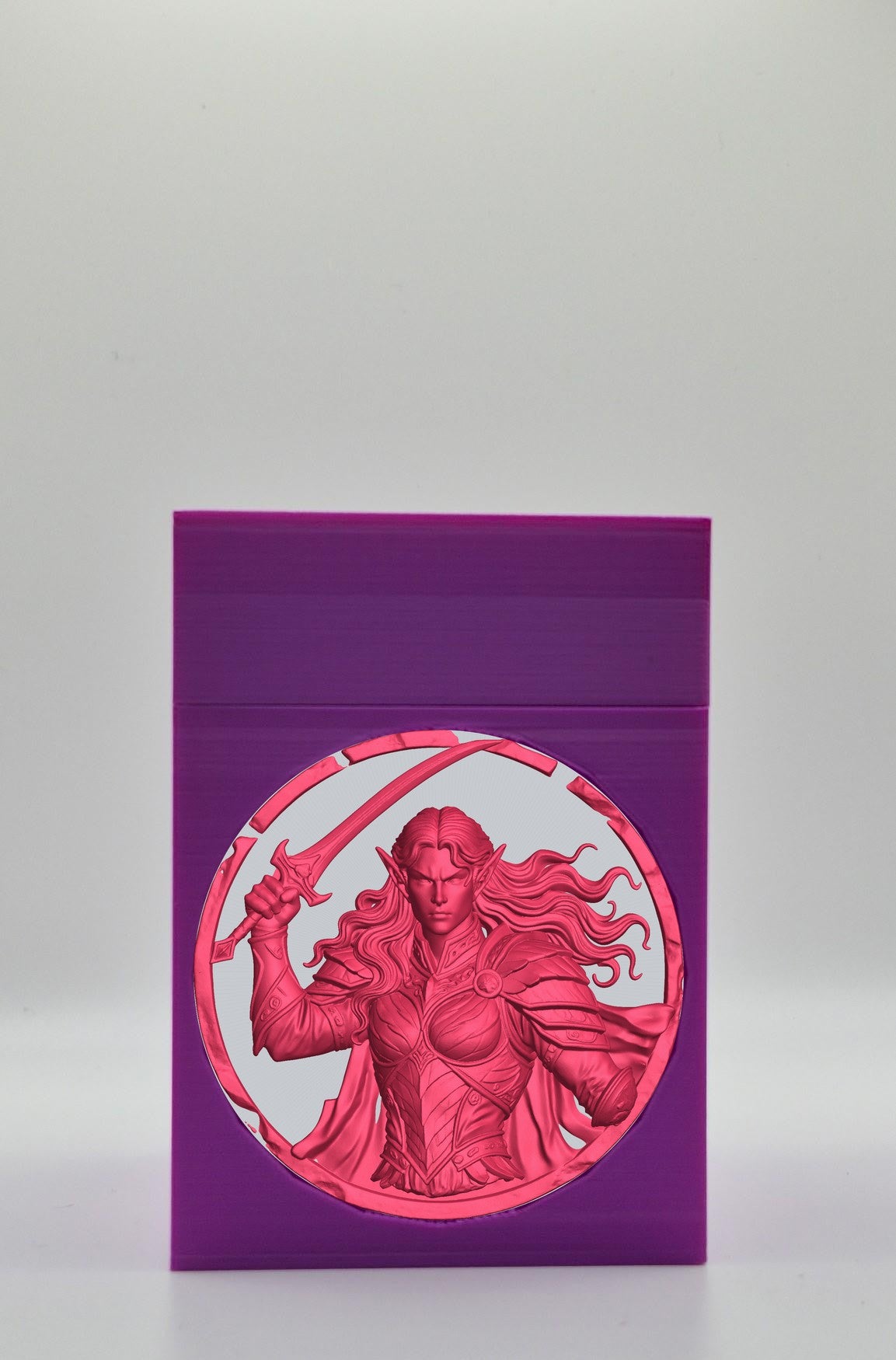 Elvish Warrior Card Box — Purple