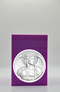 Angel Card Box - Purple Plain box with Silver background and White medallion