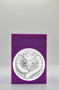 Dragon Card Box - Purple Plain box with Silver background and White medallion