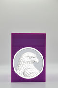 Eagle Card Box - Purple Plain box with Silver background and White medallion
