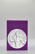 Elvish Warrior Card Box - Purple Plain box with Silver background and White medallion