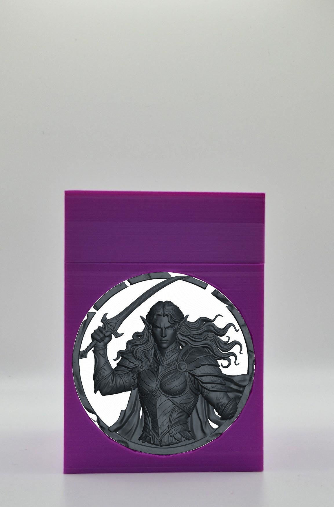 Elvish Warrior Card Box — Purple