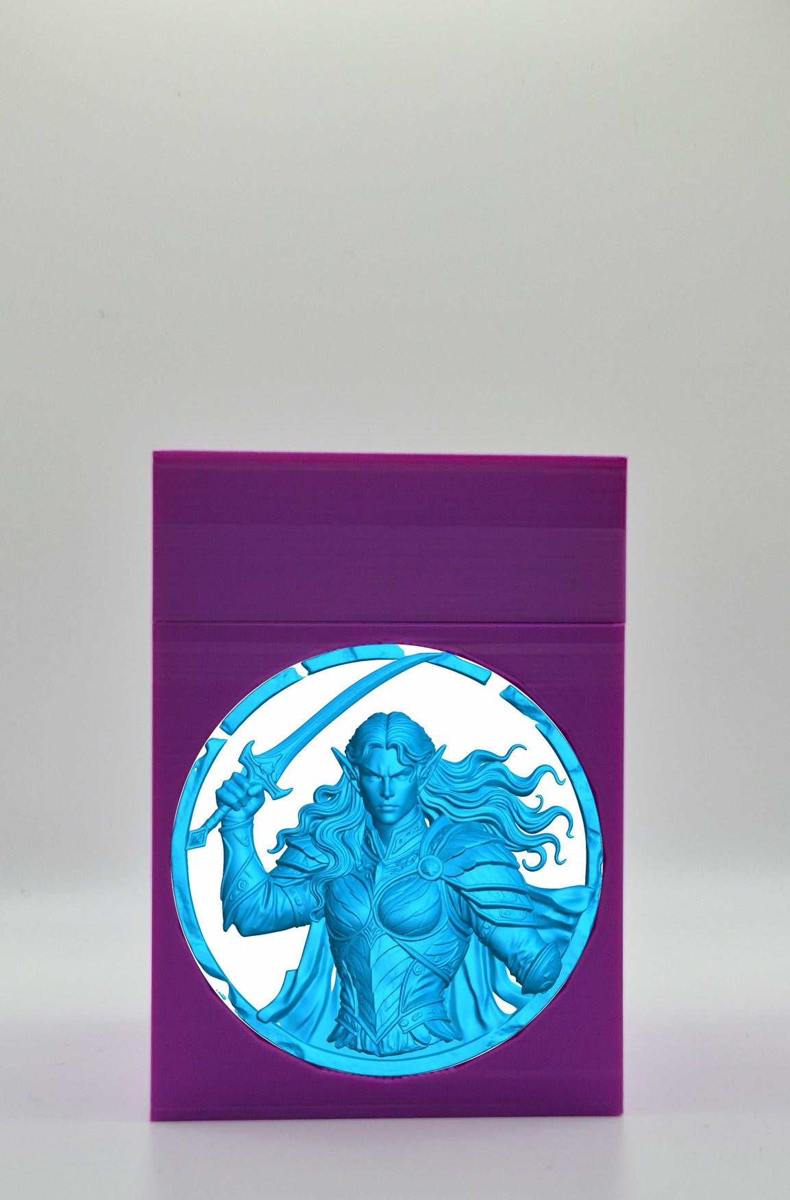 Elvish Warrior Card Box — Purple