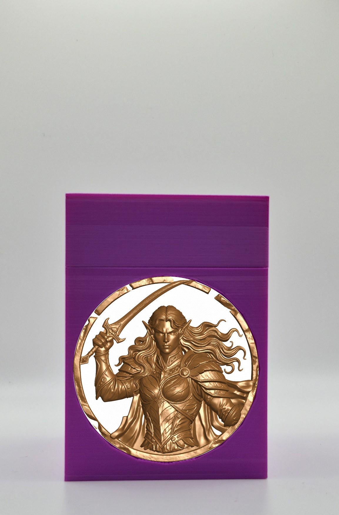 Elvish Warrior Card Box — Purple
