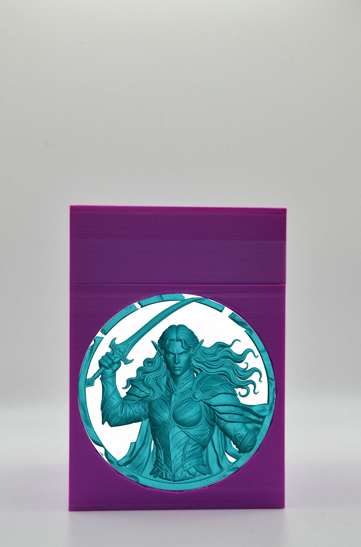 Elvish Warrior Card Box — Purple