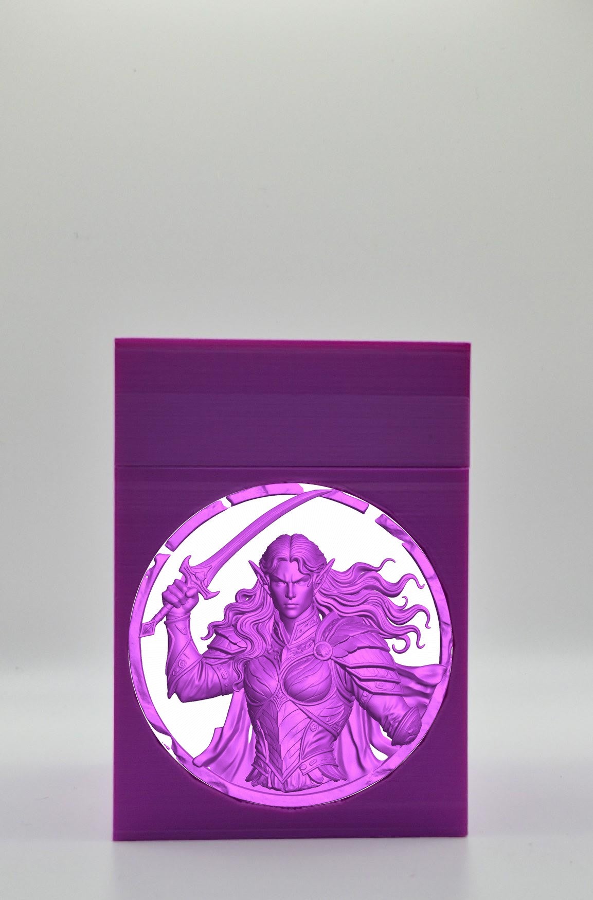 Elvish Warrior Card Box — Purple