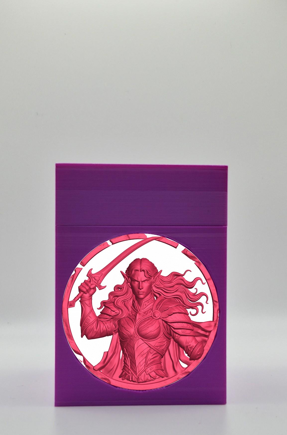 Elvish Warrior Card Box — Purple