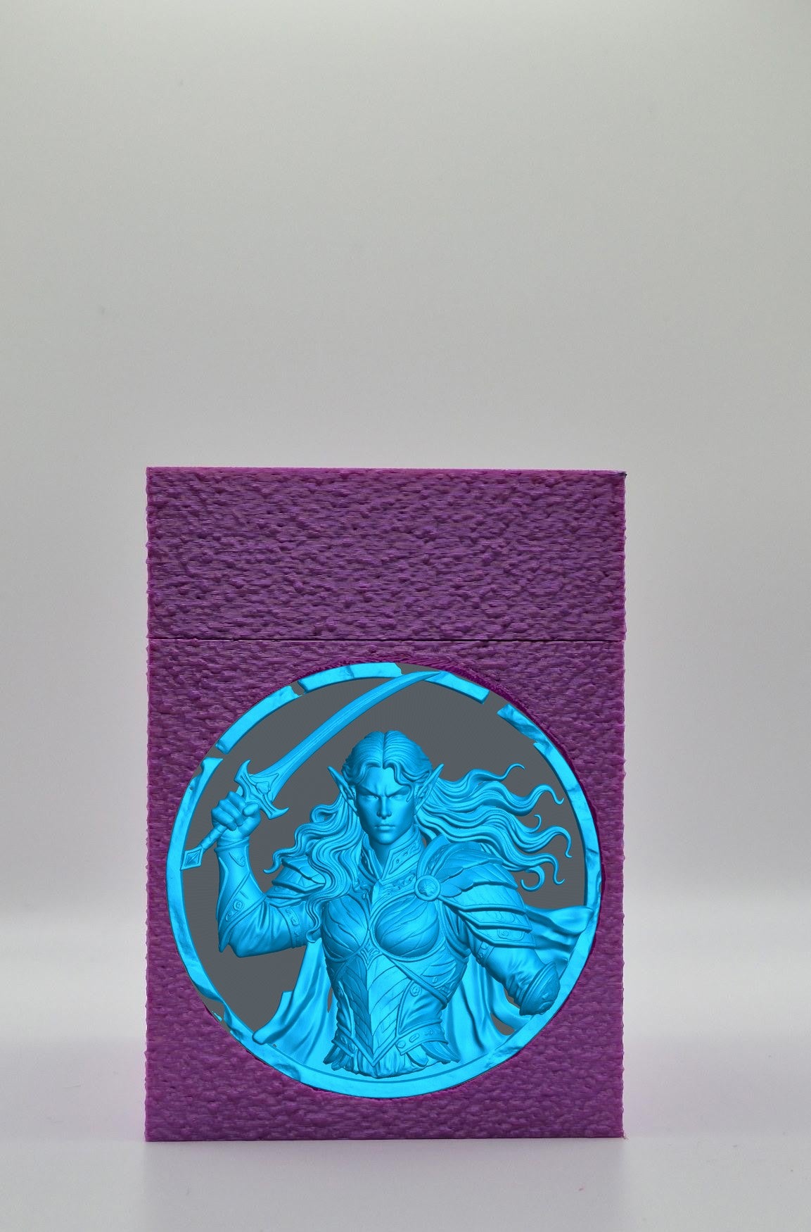 Elvish Warrior Card Box — Purple