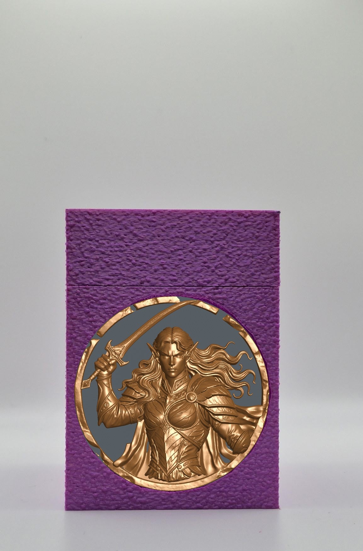 Elvish Warrior Card Box — Purple