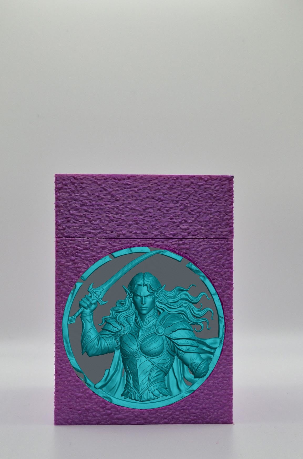 Elvish Warrior Card Box — Purple