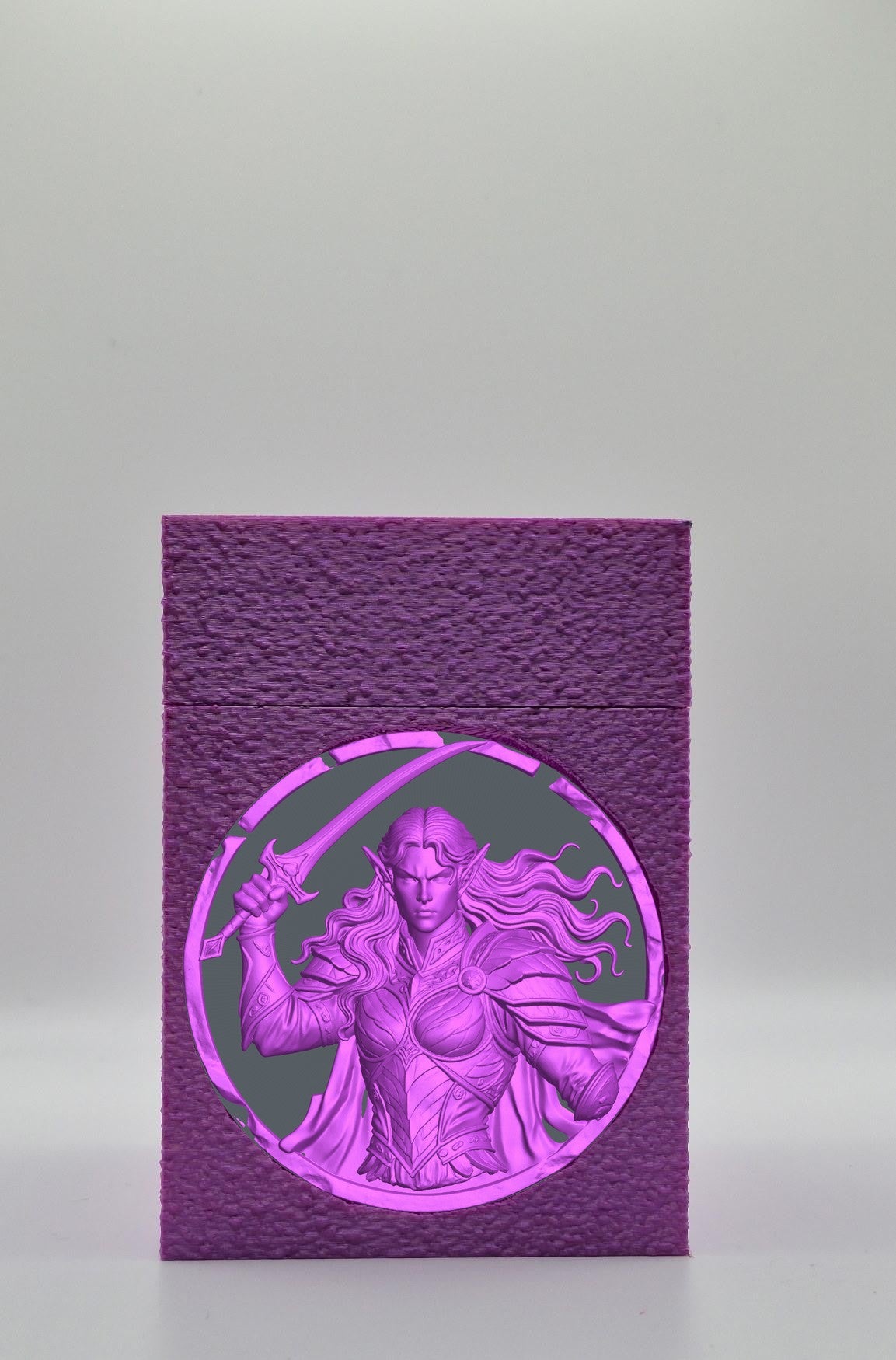 Elvish Warrior Card Box — Purple