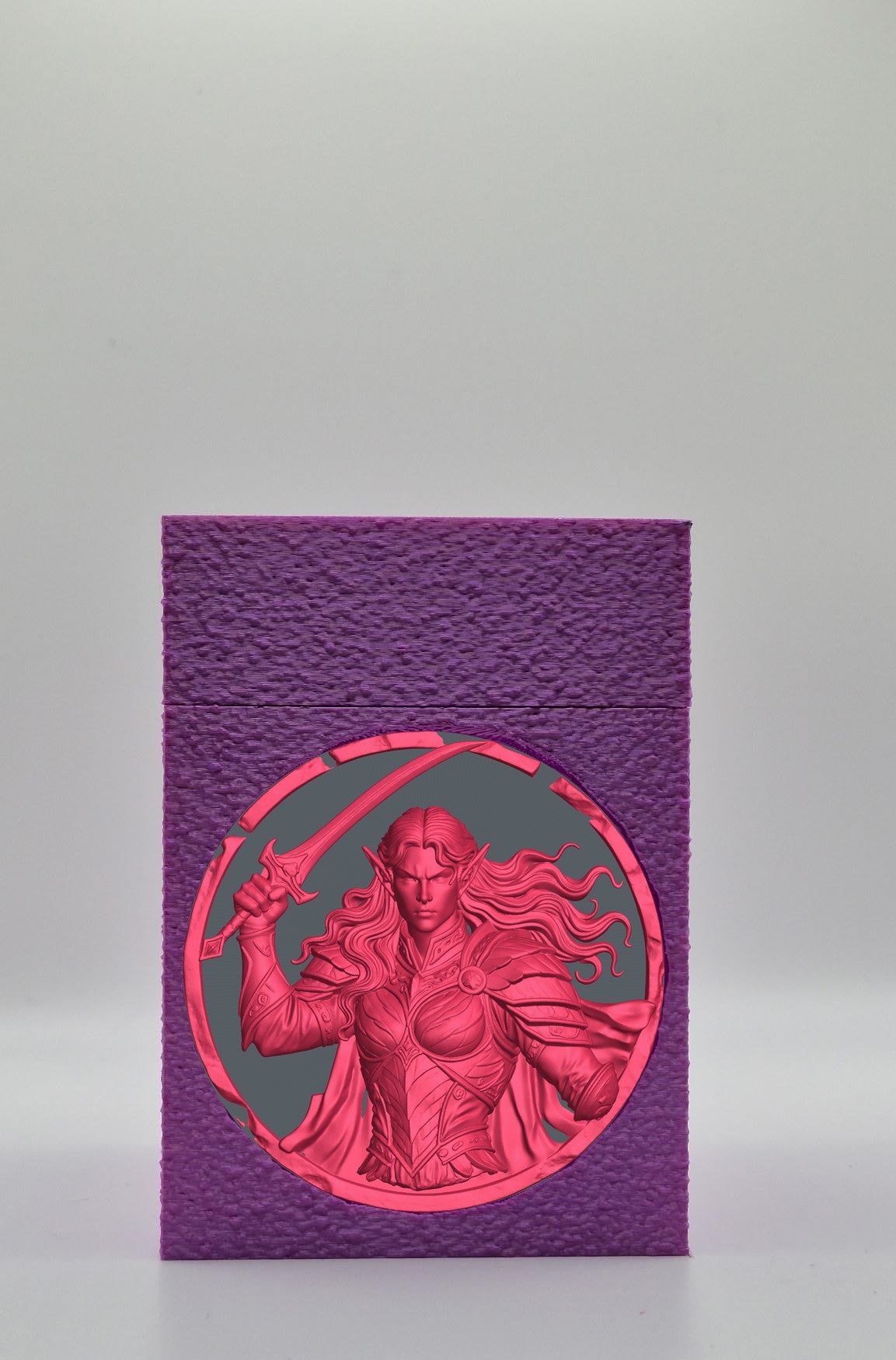 Elvish Warrior Card Box — Purple