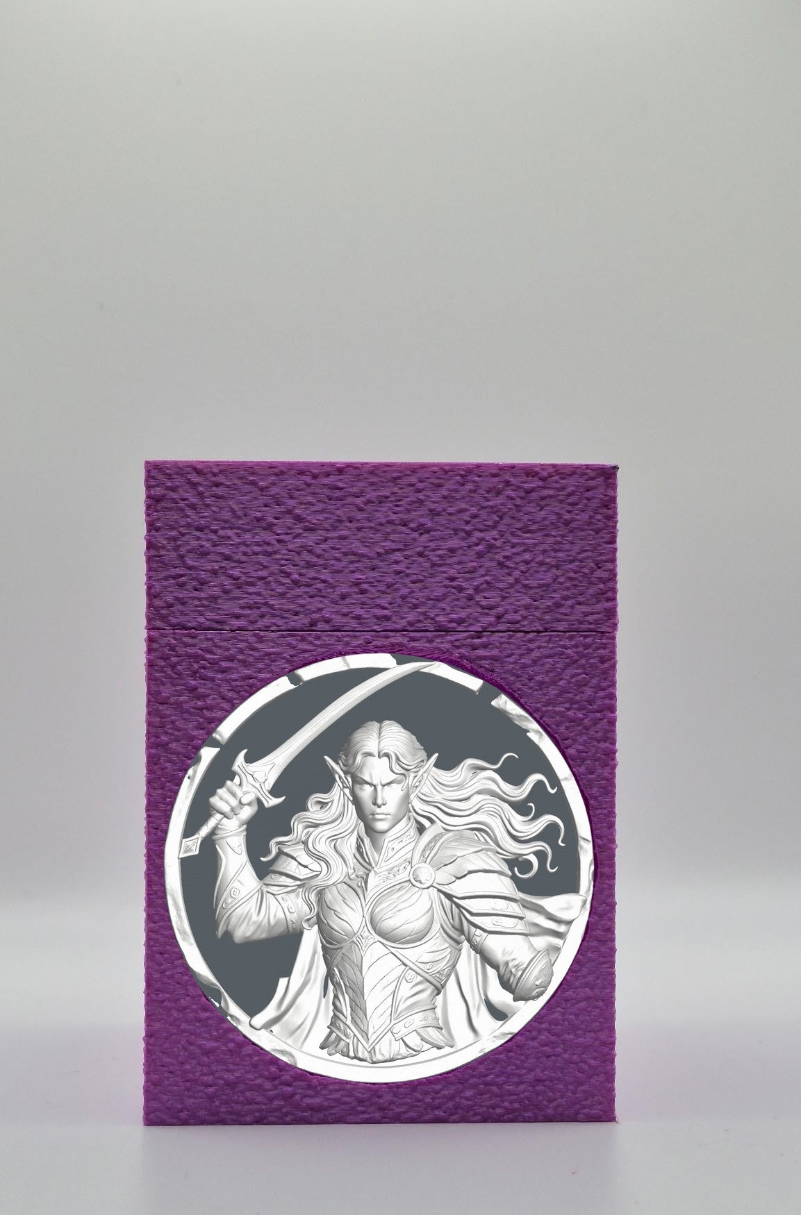 Elvish Warrior Card Box — Purple