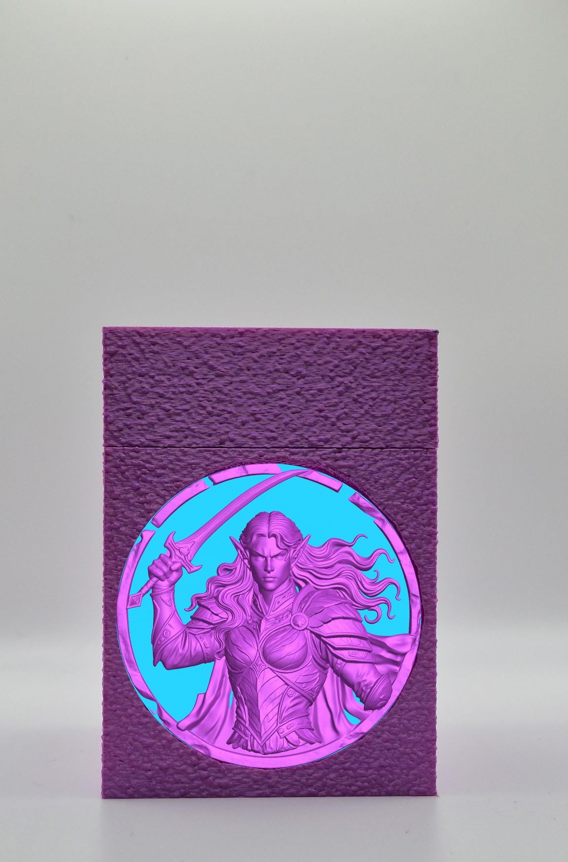 Elvish Warrior Card Box — Purple