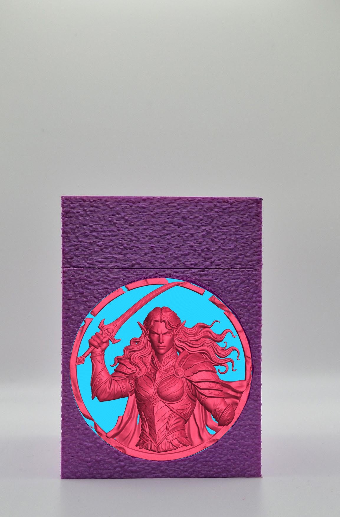 Elvish Warrior Card Box — Purple