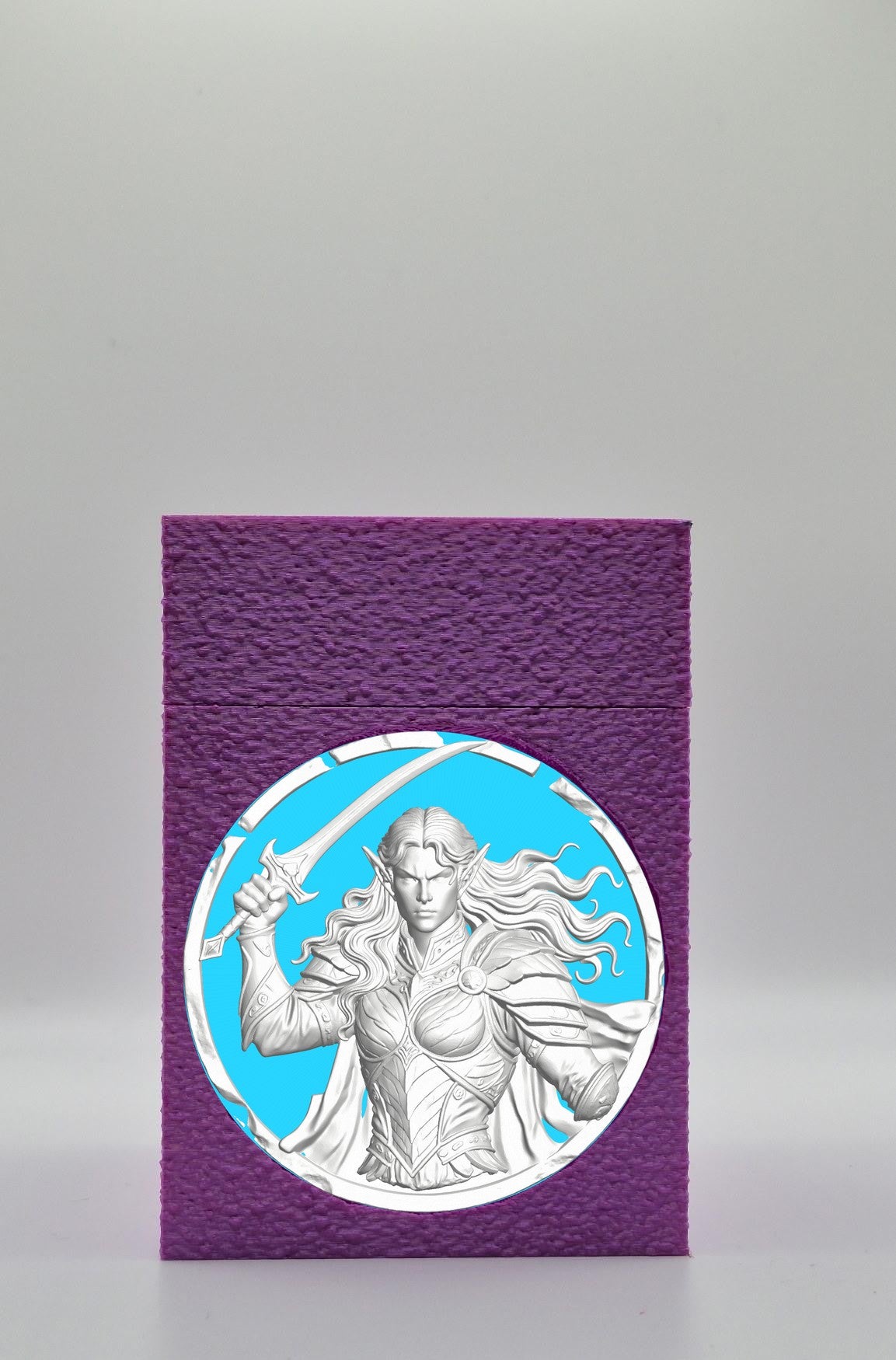 Elvish Warrior Card Box — Purple
