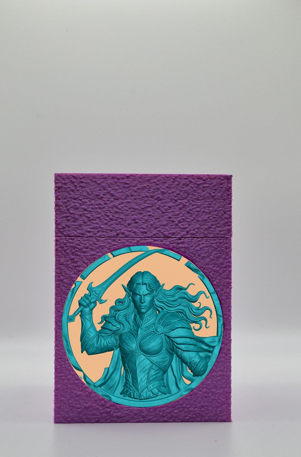 Elvish Warrior Card Box — Purple