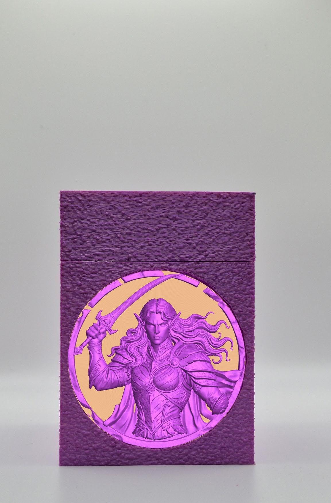 Elvish Warrior Card Box — Purple